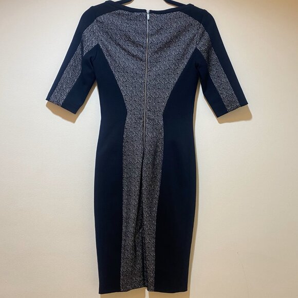 Karen Millen Textured Panel Seam Short Sleeve Pencil Dress - Size 4 - Picture 7 of 16